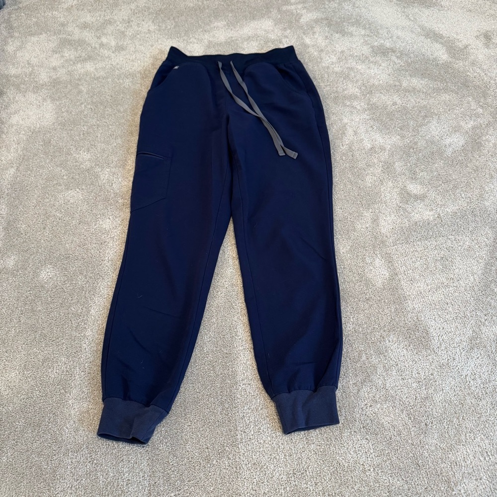 Figs Dark Blue High Waisted Joggers